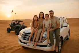 evening desert safari family