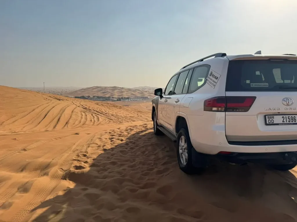 evening desert safari land crouser